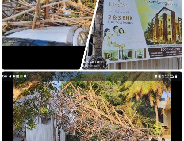 ನಿಕೇತನ ಬಿಲ್ಡಿಂಗ್  ನಲ್ಲಿ ಬಾರಿ ಅವಾಂತರ  ಕಟ್ಟಡ ನಿರ್ಮಾಣಕ್ಕೆ ಕಟ್ಟಿದ್ದ ಸಾರ್ ಬಿದ್ದು ಅವಾಂತರ!