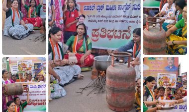 ತಲೆ ಮೇಲೆ ಸಿಲಿಂಡರ್ ಹೊತ್ತು ಕೇಂದ್ರ ಸರ್ಕಾರದ ವಿರುದ್ಧ ಆಕ್ರೋಶ!