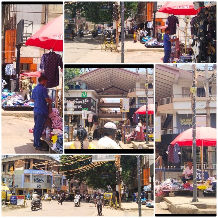 ಹುಬ್ಬಳ್ಳಿ: ಕೊಪ್ಪಿಕರ್ ರಸ್ತೆಯಲಿರುವ ಯುರೇಕಾ ಟವರ್ ಕಾಂಪ್ಲೆಕ್ಸ್ ಮುಂದೆ ಮತ್ತೆ ಫುಟ್‌ಪಾತ್ ಅತಿಕ್ರಮಣ, ಸಾರ್ವಜನಿಕರ ಆಕ್ರೋಶ