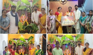 ಗೌರಮ್ಮಾ ಬಲೋಗಿ ನಿವಾಸದಲ್ಲಿ ಸತ್ಯನಾರಾಯಣ ಪೂಜೆ: ಶಾಸಕ ವಿನಯ್ ಕುಲಕರ್ಣಿ ದಂಪತಿ ಸೇರಿ ಕಾಂಗ್ರೆಸ್ ಮುಖಂಡರು ಭಾಗಿ