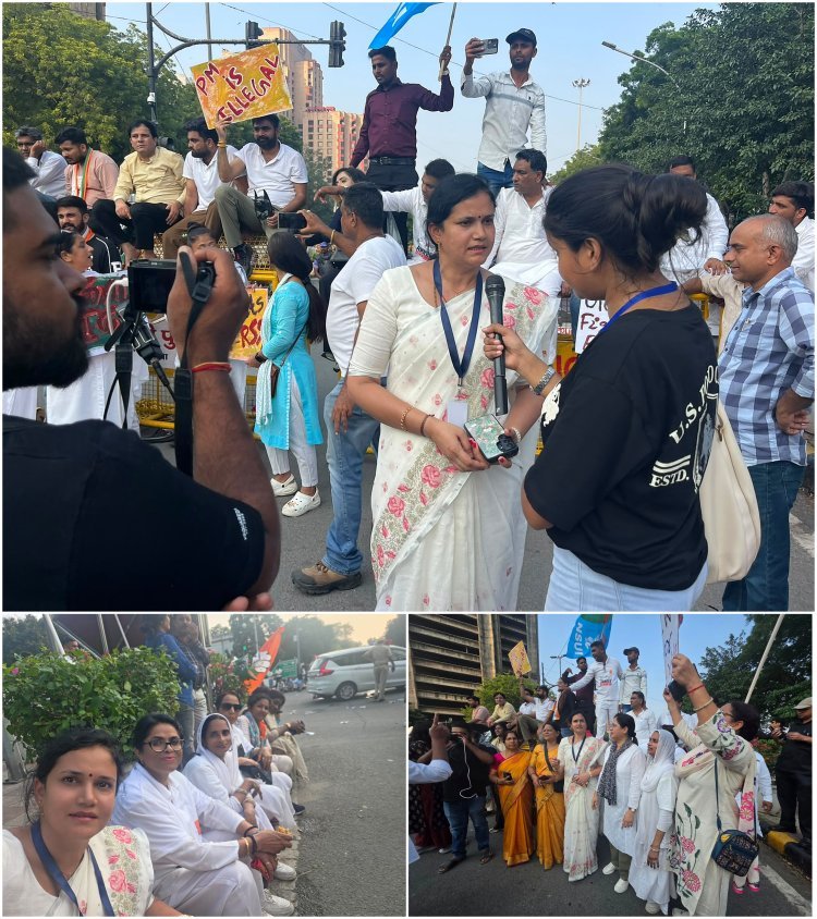 ದೆಹಲಿ ಪ್ರತಿಭಟನೆಯಲ್ಲಿ ಮಹಿಳಾ ಕಾಂಗ್ರೆಸ್ ಜಿಲ್ಲಾಧ್ಯಕ್ಷೆ ಗೌರಮ್ಮಾ ಬಲೋಗಿ ಭಾಗಿ: ಎಸ್‌ಐಆರ್‌ ರದ್ದತಿಗೆ ಆಗ್ರಹ
